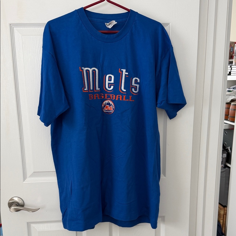 Blue Single-Stitch Mets 2000 Baseball T-Shirt